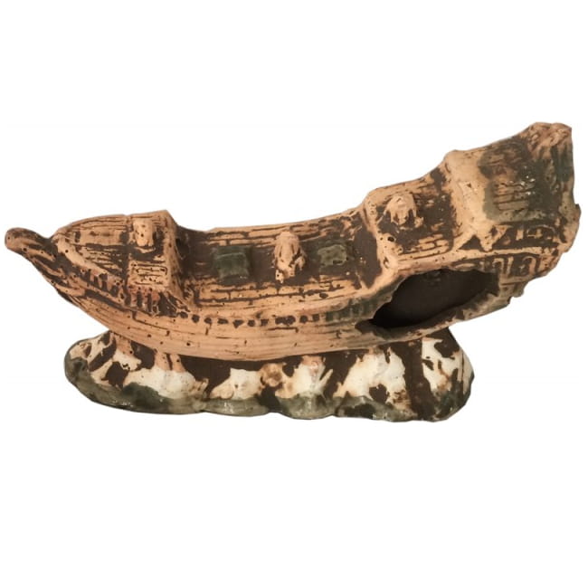 AQUA NOVA WRAK STATEK Z OTWOREM 19x11x6cm N-30011